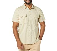 Amazon Essentials Chemise Utilitaire à Manches Courtes avec Deux Poches, Coupe ajustée Homme, Brun Kaki Clair, XXL