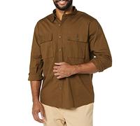 Amazon Essentials Chemise Utilitaire à Manches Longues avec Deux Poches, Coupe Classique Homme, Olive Foncé, XXL
