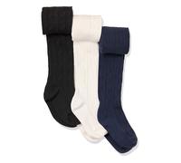 Amazon Essentials Collant en tricot torsadé Fille, Lot de 3, Blanc/Bleu Marine/Noir, 4-6 ans