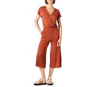 Amazon Essentials Combinaison Courte à Manches Courtes, Surplis et Jambes Larges, avec Taille Élastique Femme, Argile, M