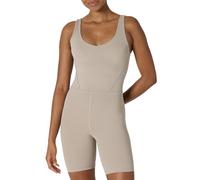 Amazon Essentials Combinaison Courte Active FormFlex avec Soutien-Gorge Intégré, Ultra Douce Femme, Taupe, S