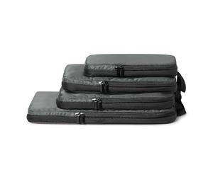 Amazon Essentials Cubes de Rangement Compression Ultra-légers avec Fermeture Éclair, Lot de 4, Gris