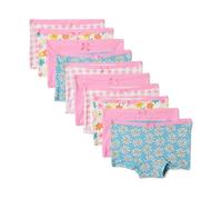 Amazon Essentials Culotte Boxer en Jersey de Coton Fille, Lot de 10, Vichy, Fleur, Rose, 8-9 ans