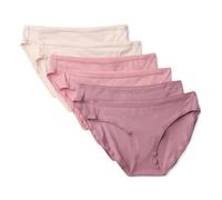 Amazon Essentials Culotte de Bikini en Coton Femme, Lot de 6, Rosé Grisé/Rosé/Rose Pâle, 46
