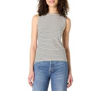 Amazon Essentials Débardeur à Superposer Femme, Coquille D’œuf Noir Tissu Rayé, XXS