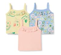 Amazon Essentials Débardeur Caraco d’Été en Coton Coupe Ajustée Fille, Lot de 3, Fruit Tropical/Rose, 6-7 ans