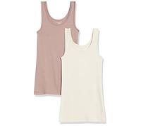 Amazon Essentials Débardeur Coupe Ajustée Femme, Lot de 2, Beige/Brun, M