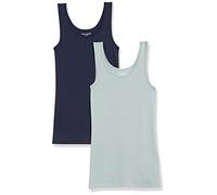 Amazon Essentials Débardeur Coupe Ajustée Femme, Lot de 2, Bleu Marine/Vert Sauge, M