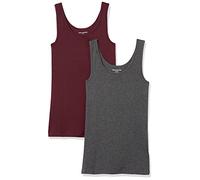 Amazon Essentials Débardeur Coupe Ajustée Femme, Lot de 2, Bordeaux/Charbon Chiné, S