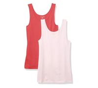 Amazon Essentials Débardeur Coupe Ajustée Femme, Lot de 2, Rose Clair/Rose Corail, S