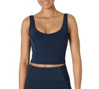 Amazon Essentials Débardeur Court de Sport FormFlex Ultra Doux avec Soutien-Gorge Intégré, Soutien Léger Femme, Bleu Marine, L