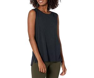 Amazon Essentials Débardeur de Yoga en Coton Doux, Coupe Décontractée (Disponible en Grandes Tailles) Femme, Noir, 3XL Grande taille