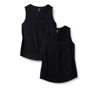Amazon Essentials Débardeur sans Manches 100% Coton Coupe Classique Femme, Lot de 2, Noir, XXS