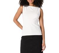 Amazon Essentials Débardeur superposé à col Bateau en Maille côtelée pour Femme, Coupe ajustée, Blanc, Taille M