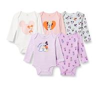 Amazon Essentials Disney Body à Manches Longues Mixte Bébé, Lot de 5, Minnie Mickey, 12 mois