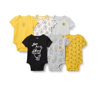 Amazon Essentials Disney | Marvel | Star Wars Body à Manches Courtes Mixte Bébé, Lot de 6, Winnie l’ourson Oh la barbe, 6-9 mois