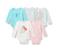 Amazon Essentials Disney | Marvel | Star Wars Body à Manches Longues en Jersey de Coton Unisex - Bébé, Lot de 5, Princess Friends, 0-3 mois