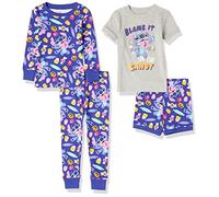 Amazon Essentials Disney | Marvel | Star Wars Ensemble De Pyjama, 4 Pièces (Anciennement Spotted Zebra) Fille, Stitch Sucreries, 2 ans