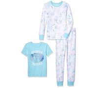 Amazon Essentials Disney | Marvel | Star Wars Ensemble de Pyjama Fille, Blanc/Bleu, la Reine des Neiges 2 - Plus Forts Ensemble, 8 ans