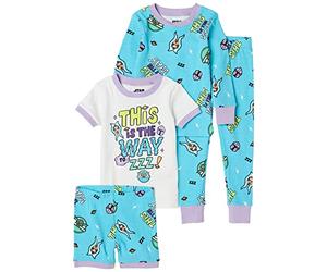 Amazon Essentials Disney | Marvel | Star Wars Ensemble de Pyjama Fille, Star Wars Mandalorian Friends, 6-7 ans