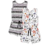 Amazon Essentials Disney | Marvel | Star Wars | Frozen | Princess Combinaison sans Manche en Maille Fille, Lot de 2, Gris Blanc Graffiti, 3 Ans