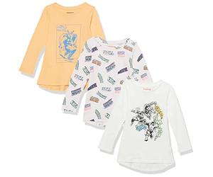 Amazon Essentials Disney | Marvel | Star Wars | Frozen | Princess T- Shirts Tuniques à Manches Longues Fille, Lot de 3, Marvel Thor, 4 ans