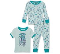 Amazon Essentials Disney | Marvel | Star Wars Lot de Pyjamas en Coton, Coupe Ajustée Bébé Garçon, Lot de 3, Set 3 Pièces Star Wars R2-d2 Vert, 12 mois
