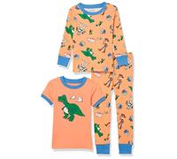 Amazon Essentials Disney | Marvel | Star Wars Lot de Pyjamas en Coton, Coupe Ajustée Garçon, Lot de 3, Ensemble 3 Pièces Toy Story Rex/Orange, 8 ans