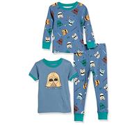Amazon Essentials Disney | Marvel | Star Wars Lot de Pyjamas en Coton, Coupe Ajustée Garçon, Lot de 3, Set 3 Pièces Star Wars Navy Rule The Galaxy/Bleu, 4 ans