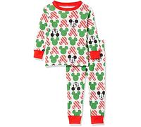 Amazon Essentials Disney | Marvel | Star Wars Lot de Pyjamas en Coton, Coupe Ajustée Mixte Bébé, Mickey Holiday - Baby And Kids, 18 mois