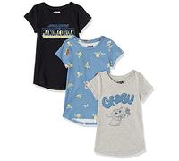 Amazon Essentials Disney | Marvel | Star Wars | Princess T-Shirts Tunique à Manches Courtes Fille, Lot de 3, Lot de 3 Figurines Star Wars Grogu et Ses Amis, 4 ans