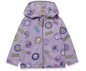 Amazon Essentials Disney | Marvel | Star Wars | Princess Vestes à Capuche en Polaire avec Fermeture éclair intégrale Fille, Marvel Logo, 10 Ans