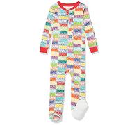 Amazon Essentials Disney | Marvel | Star Wars Pyjamas à Pieds, en Coton, Coupe Ajustée Mixte Bébé, Marvel Holiday Bricks - Sleep & Play, Prématuré