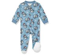 Amazon Essentials Disney | Marvel | Star Wars Pyjamas à Pieds, en Coton, Coupe Ajustée Mixte Bébé, Nightmare Santa Jack - Sleep & Play, Prématuré
