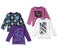 Amazon Essentials Disney | Marvel | Star Wars T-Shirt à Manches Longues (Anciennement Spotted Zebra) Garçon, Lot de 4, Marvel Black Panther, 2 Ans