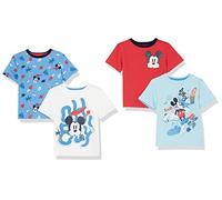 Amazon Essentials Disney | Marvel | Star Wars T-Shirts à Manches Courtes Garçon, Lot de 4, Imprimé Mickey, 6-7 Ans