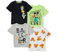Amazon Essentials Disney | Marvel | Star Wars T- Shirts à Manches Courtes Garçon, Lot de 4, Mickey Basketball, 8 Ans