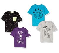 Amazon Essentials Disney | Marvel | Star Wars T-Shirts à Manches Courtes Garçon, Lot de 4, Nightmare Bones, 4 Ans