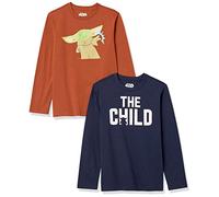 Amazon Essentials Disney | Marvel | Star Wars T-Shirts à Manches Longues - couleurs abandonnées Garçon, Lot de 2, Star Wars Enfant, 4 ans