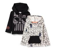 Amazon Essentials Disney | Marvel | Star Wars T-Shirts à Manches Longues et Capuche Légers Garçon, Lot de 2, Star Wars Dark Vador, 3 Ans