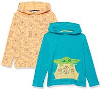 Amazon Essentials Disney | Marvel | Star Wars T-Shirts à Manches Longues et Capuche Légers Garçon, Lot de 2, Star Wars Enfant, 2 Ans
