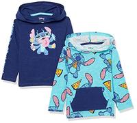 Amazon Essentials Disney | Marvel | Star Wars T-Shirts à Manches Longues et Capuche Légers Garçon, Lot de 2, Imprimé Slogan 1, 4 Ans