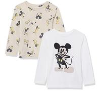 Amazon Essentials Disney | Marvel | Star Wars T-Shirts à Manches Longues Garçon, Lot de 2, Mickey Ondulé, 9 Ans