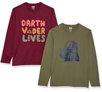 Amazon Essentials Disney | Marvel | Star Wars T-Shirts à Manches Longues Homme, Lot de 2, Star wars Dark vador, S