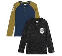 Amazon Essentials Disney | Marvel | Star Wars T-Shirts Henley à Manches Longues Garçon, Lot de 2, Star Wars Icons, 11-12 Ans