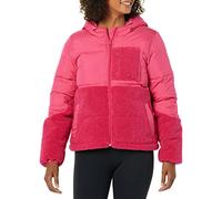 Amazon Essentials Doudoune à Capuche en Polaire Sherpa Entièrement Zippée Femme, Rose Incandescent, L