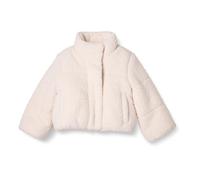 Amazon Essentials Doudoune courte à fermeture éclair intégrale pour fille (polaire matelassée mate ou sherpa), beige clair, taille M