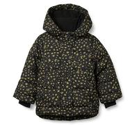 Amazon Essentials Doudoune Épaisse à Capuche, Déperlante Bébé Fille, Noir Étoiles, 12 mois