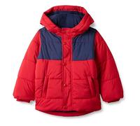 Amazon Essentials Doudoune Épaisse à Capuche Garçon, Bleu Marine Rouge Color-Block, 11-12 Ans