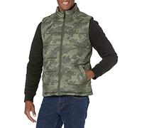 Amazon Essentials Doudoune Isolante Doublée en Polaire d’Épaisseur Moyenne Homme, Vert Uniforme Camouflage, S